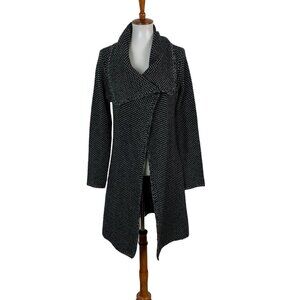 Ronen‎ Chen Cardigan Sweater 1 Wool Blend Gray Long Open Front Minimalist Chic